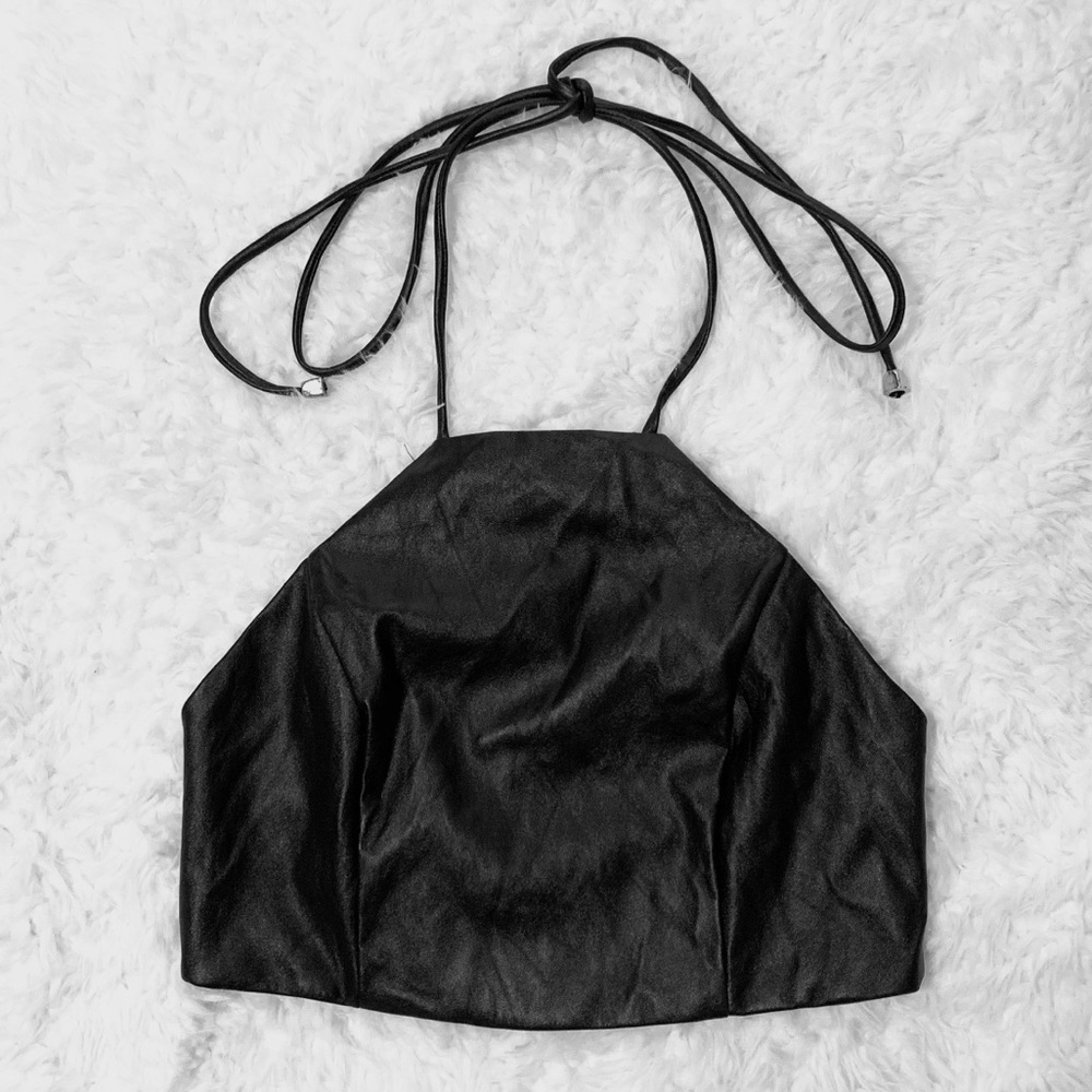 Leather Halter Top